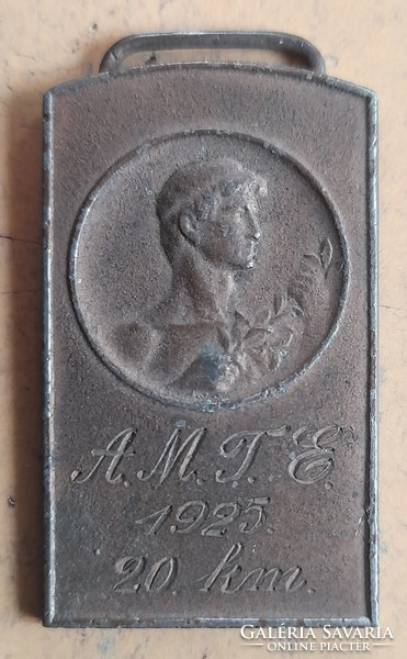 Arad workers' gymnastics association. A.M.T.E. 1927. 48X22mm. Medal, plaque. (There is a post office) !