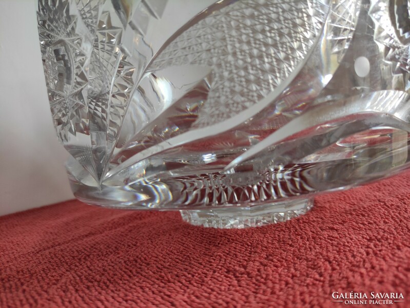 A polished lead crystal bowl with a lip rotation pattern of considerable weight. From the legacy of photographer G. 