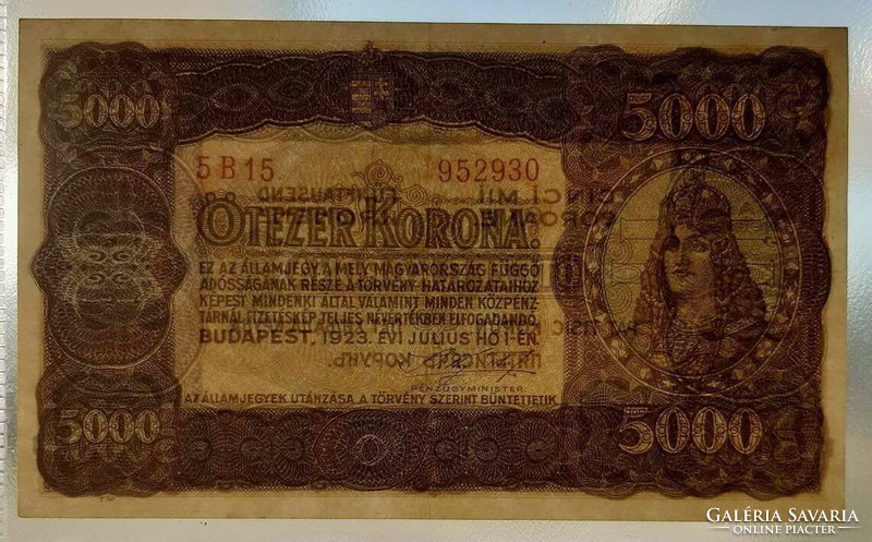 1923 5000 korona EF.