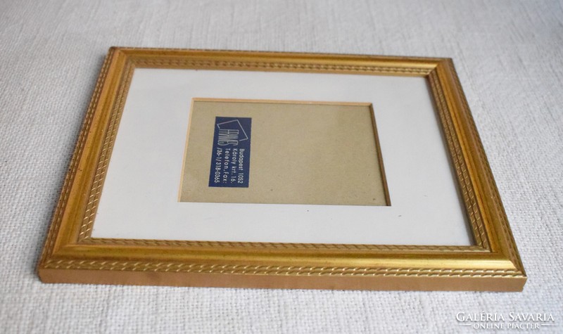 Picture frame, frame, glazed, with passe-partout, gold-plated 18.5 x 23 cm 2 cm frame thickness