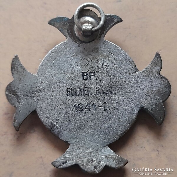 Weightlifting 1941. 48X48mm. Award, medal. (There is a post office) !