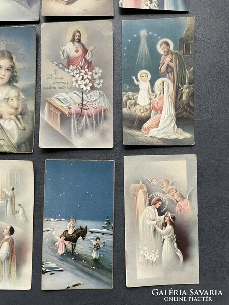 Collectable images of saints in old Catholic prayer books, prayer sheets from the 1940s