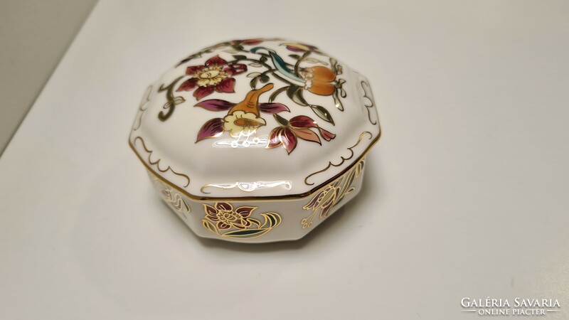 Zsolnay lily / orchid octagonal bonbonnier - anniversary #1865