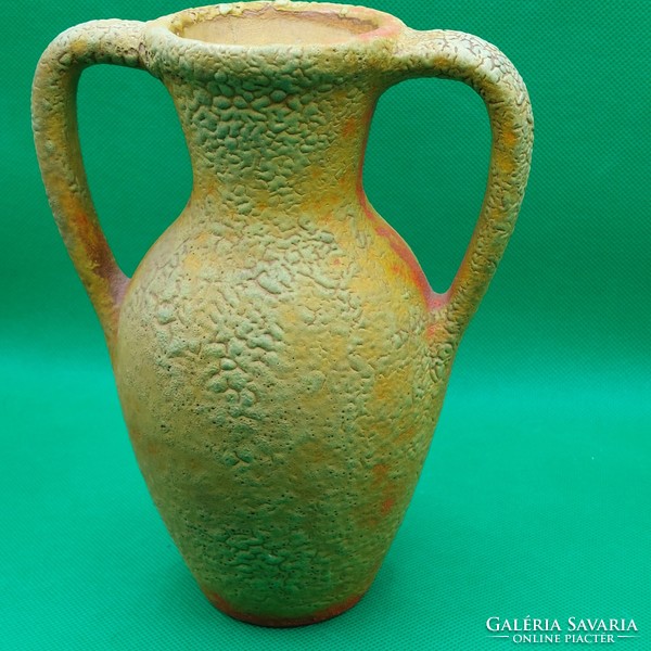 Cracked glazed ceramic vase by Imre Karda