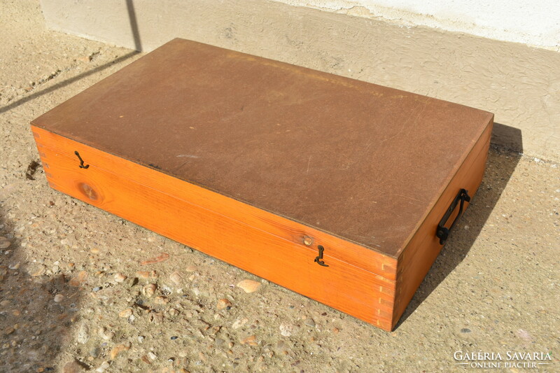 Wooden chest, old retro chest, antique, storage