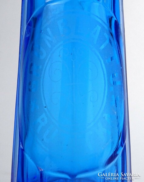 1P783 antique grünblatt - rutka collector's blue soda bottle 23.5 Cm