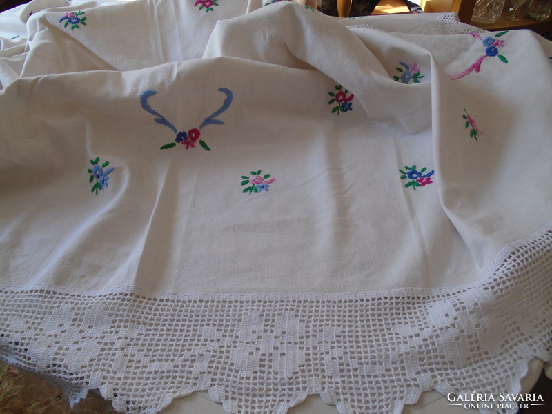 230 X 166 cm home-woven old tablecloth, tablecloth.