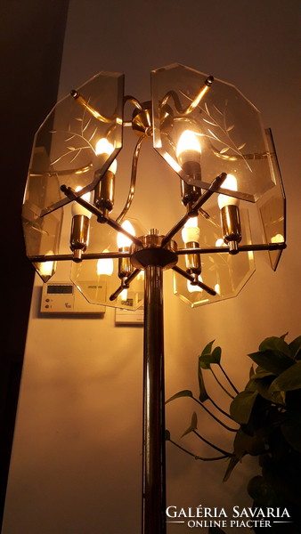 Elegant floor lamp, metal, glass