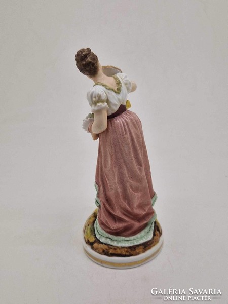 Dressel small lady porcelain figurine antique German 13.5Cm