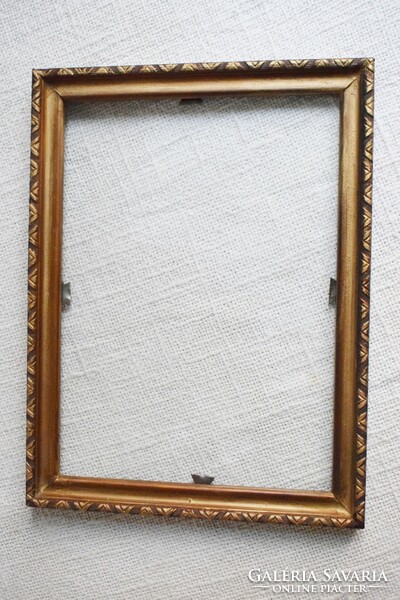 Picture frame, frame, glazed, gold color 25 x 19 cm, frame thickness 1.8 cm