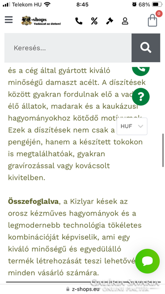 Kizlyar orosz zsebkés/bicska luxus kivitel