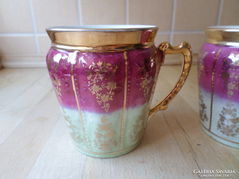 Pair of old-antique art nouveau porcelain mugs 3 dl