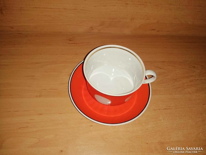 Russian porcelain polka dot tea cup with bottom (26/d)