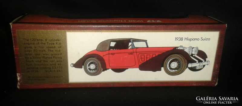 Matchbox Y-17 1938 Hispano Suiza - Made in England (1973) - dobozában