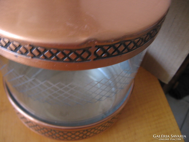 Art deco punch pot, storage copper and glass