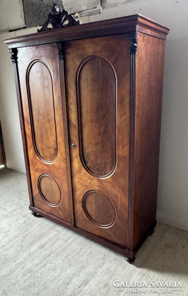 Beautiful two-door pewter wardrobe