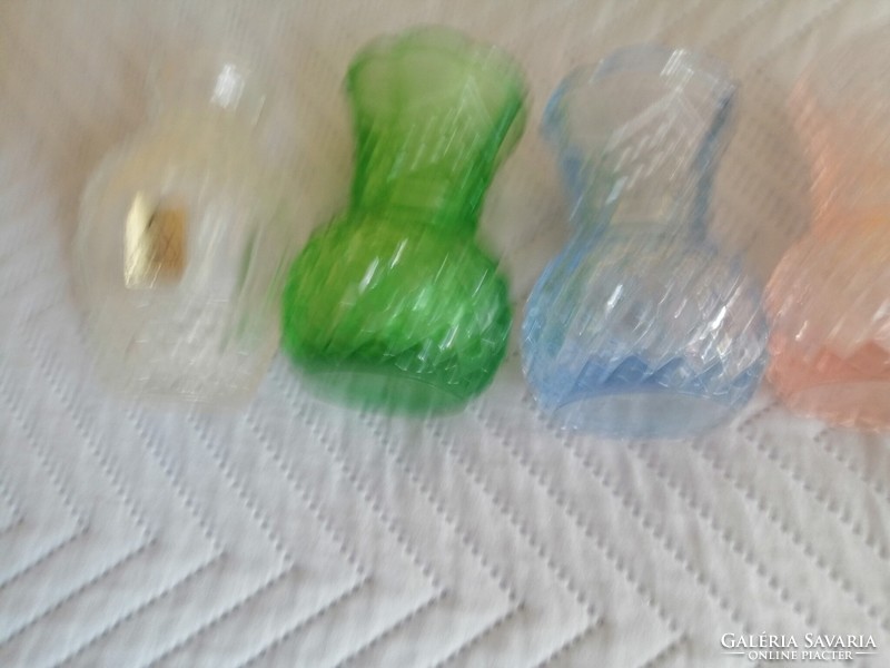 Salmon green blue vases 8 cm 4 pieces