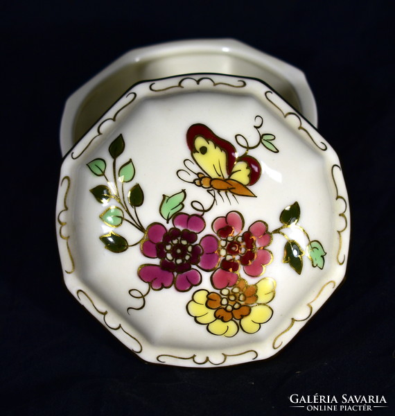 Zsolnay butterfly pattern porcelain bonbonier