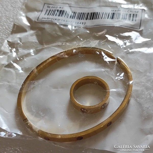 Unopened tiffany effect gold-plated steel set of the ring 17.5Mm (55)