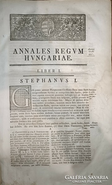 1 Ft-ról indul! 1764-es ANALLES REGVM HUNGARIAE , az Árpádházi uralkodók, I Istvántól 997-től!