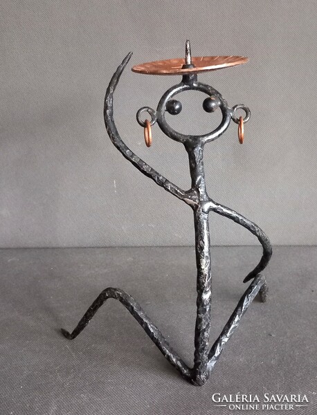 Danish wrought iron copper candle holder, laurids lønborg, negotiable. 1950s