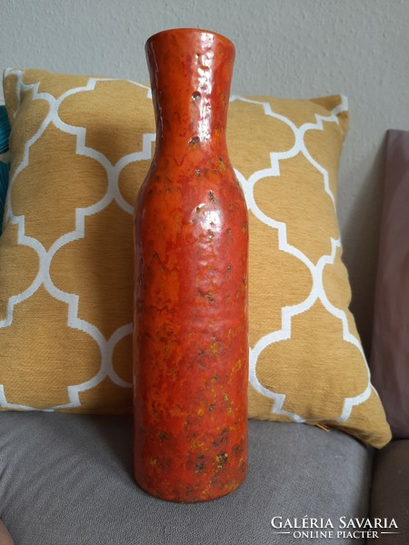 Tófej ceramic, beautiful orange glaze, 31 cm high