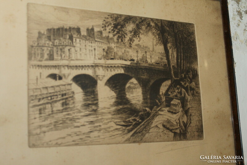 Signed Parisian etching 220