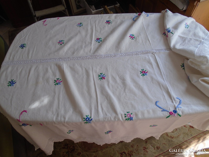 230 X 166 cm home-woven old tablecloth, tablecloth.