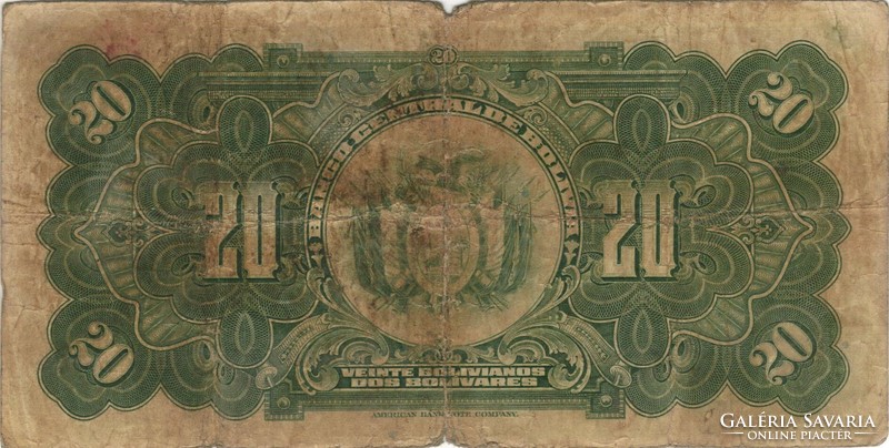20 bolivianos 1928 1. kiadás Bolívia