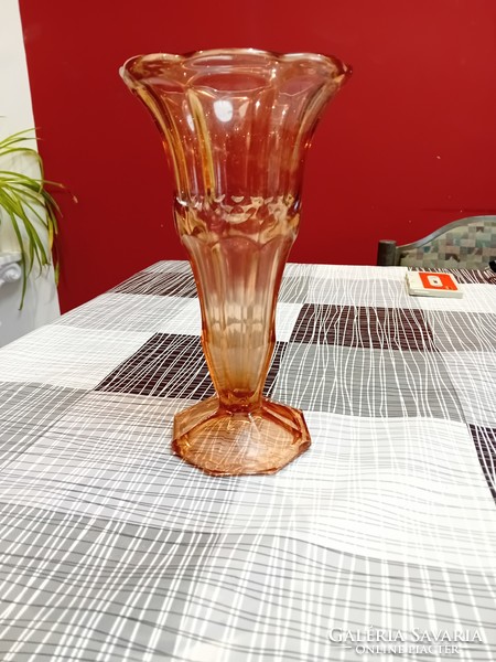 Old pink glass vase