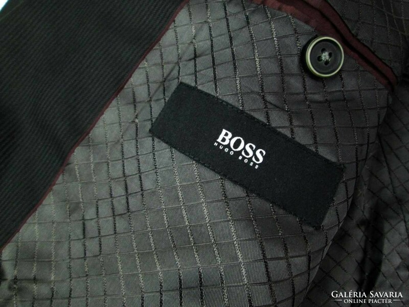 Original hugo boss (l / xl - size 50) elegant very serious men's dark-striped wool jacket