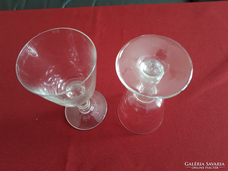 2 antique thin-walled Tokaj wine glasses