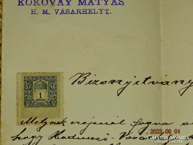 2 pcs. Antique wax-sealed certificate ( document ) Hódmezővásárhely / Szentes 1907