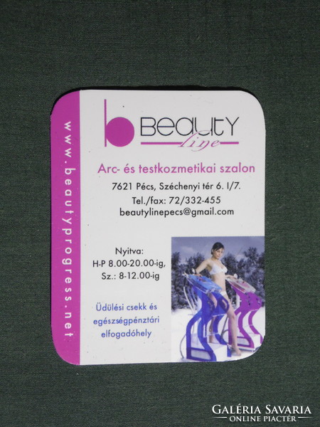 Card calendar, small size, beauty line cosmetics salon, Pécs, female model, 2010, (6)