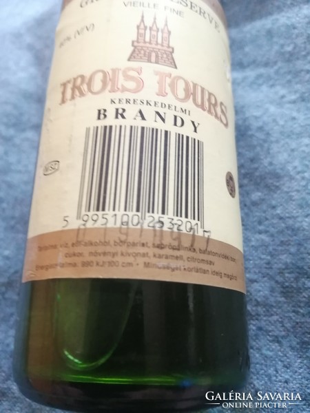 Budapesti Likőripari Vállalat. Trois Tours Brandy. 0.2 l Bontatlan!