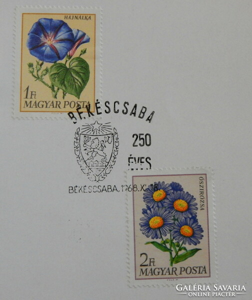 1968. Békéscsaba 250 éves, jubileumi bélyegkiállítás, emléklap /1