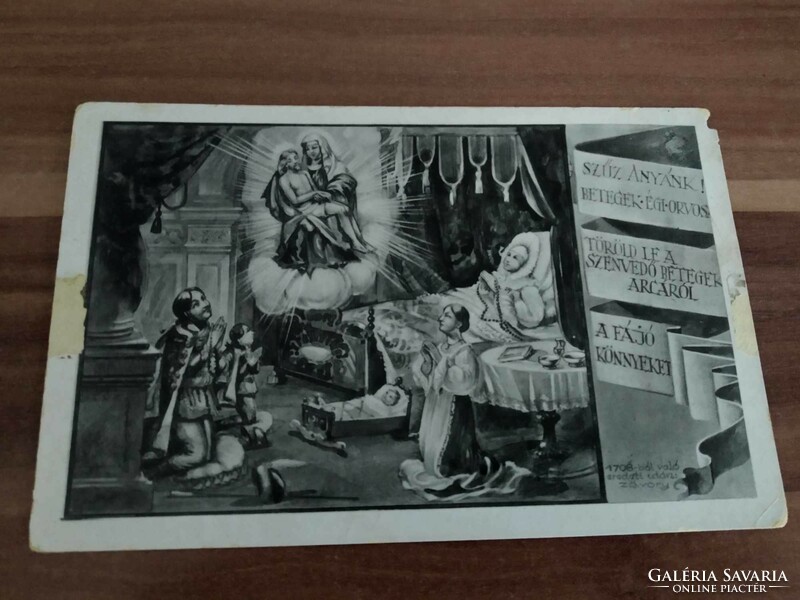 Régi vallásos képeslap, Kringer fotó,Szent Ferenc Rend kiadása, postatiszta