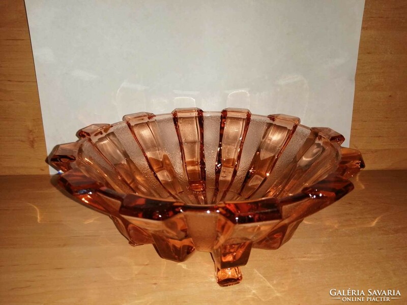 Art deco üveg asztalközép kínáló - átm. 25 cm (b)