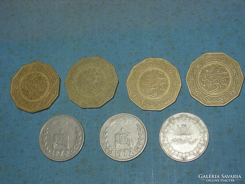 Algeria 1 and 10 dinars 7 pcs.!!! About 1972-81 fao too !!!