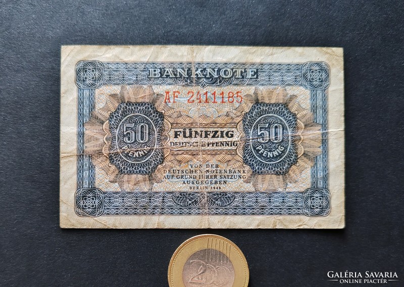 Ritka! Németország - NDK 50 Pfennig 1948, F+,