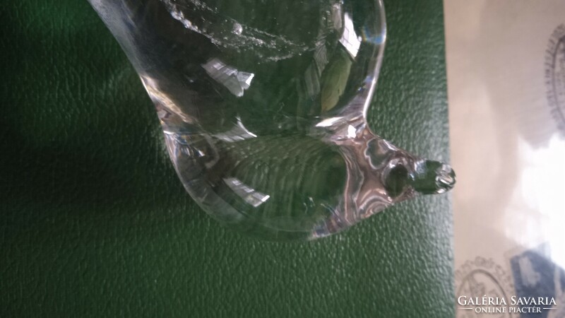 Muranoi üvegmadár levélnehezék antik tömör díszüveg
