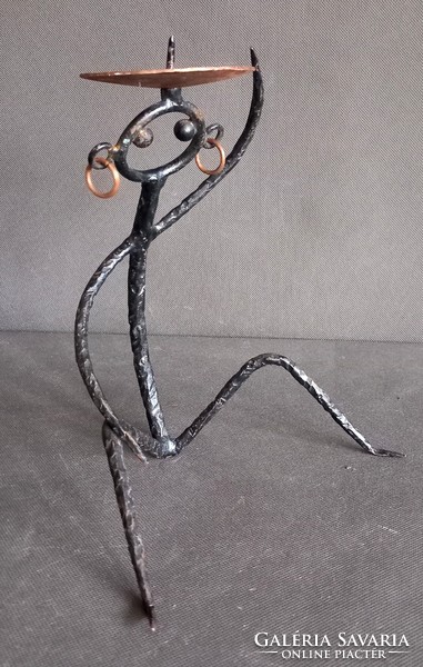 Danish wrought iron copper candle holder, laurids lønborg, negotiable. 1950s