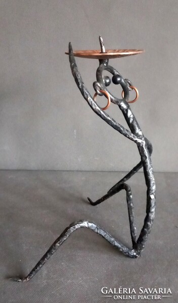 Danish wrought iron copper candle holder, laurids lønborg, negotiable. 1950s