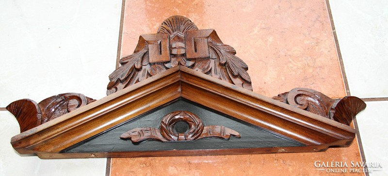 Pewter richly carved wall clock tower ornament, roof ornament 38.