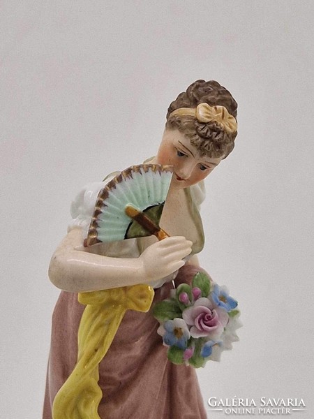 Dressel small lady porcelain figurine antique German 13.5Cm