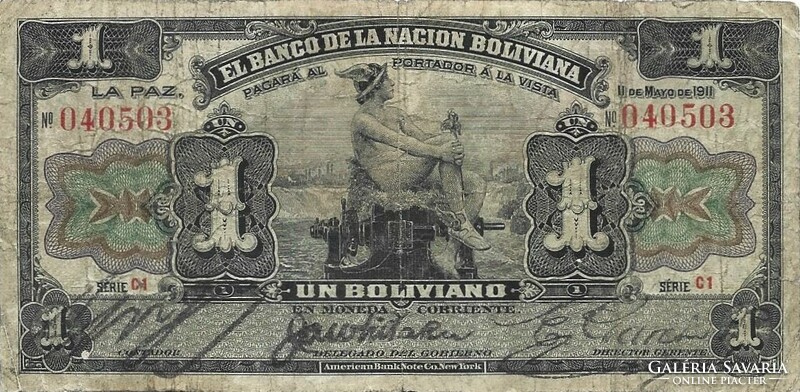1 boliviano 1911 Bolívia Ritka