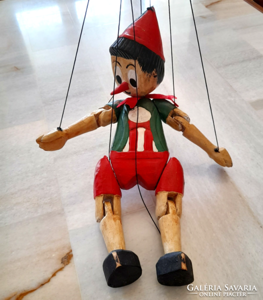Fa faragott Pinocció Pinokkió marionett bábu figura
