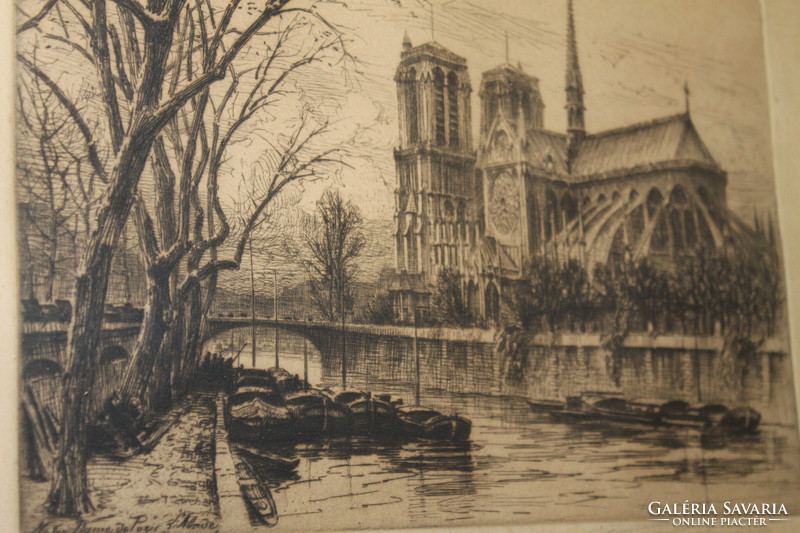 Paris notre dame etching 225