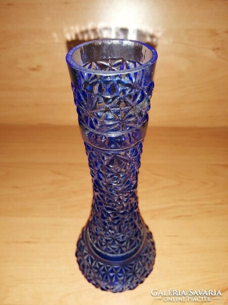 Kék üveg váza - 18,5 cm (8/d)