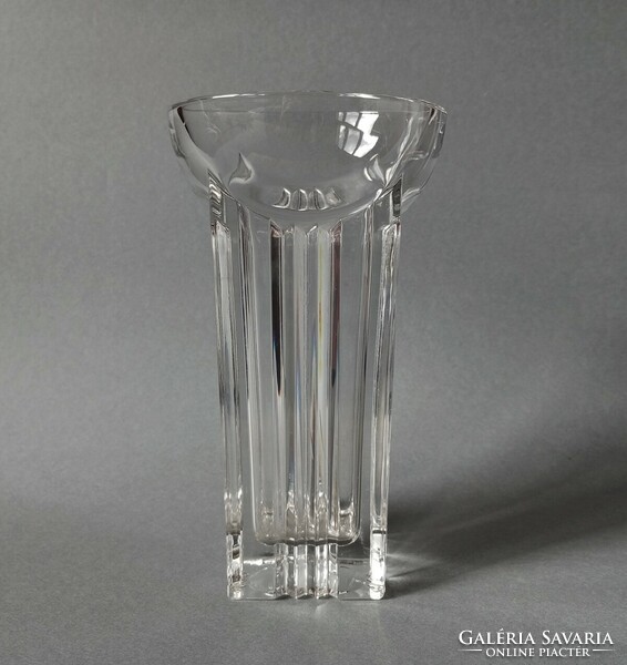 Villeroy & boch 'epoca' art-deco/brutalist crystal vase 1970's